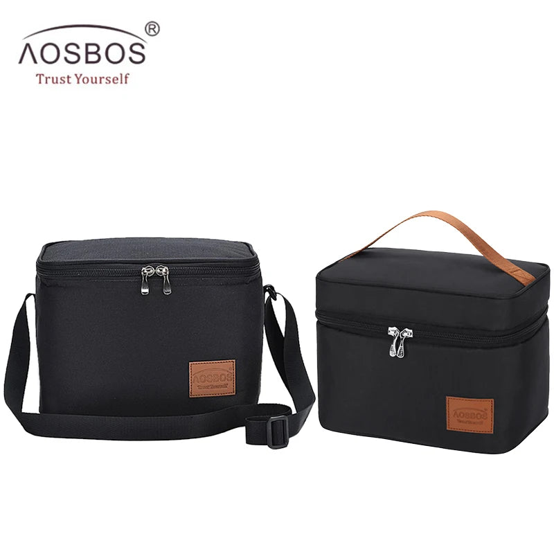 Aosbos Portable Thermal Lunch Bags for Women Kids Men Fashion  Picnic Cooler Lunch Bag Insulated Travel Food Tote Bags Box 2019