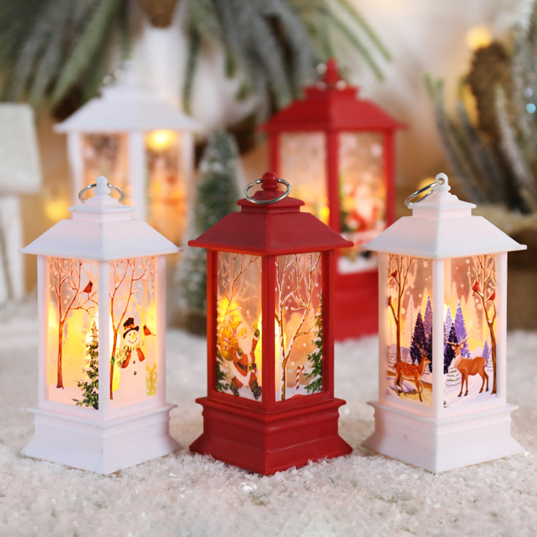 Christmas Lantern Light Merry Christmas Decorations for Home 2024Navidad Christmas Tree Ornaments Xmas Gift Happy New Year 2025