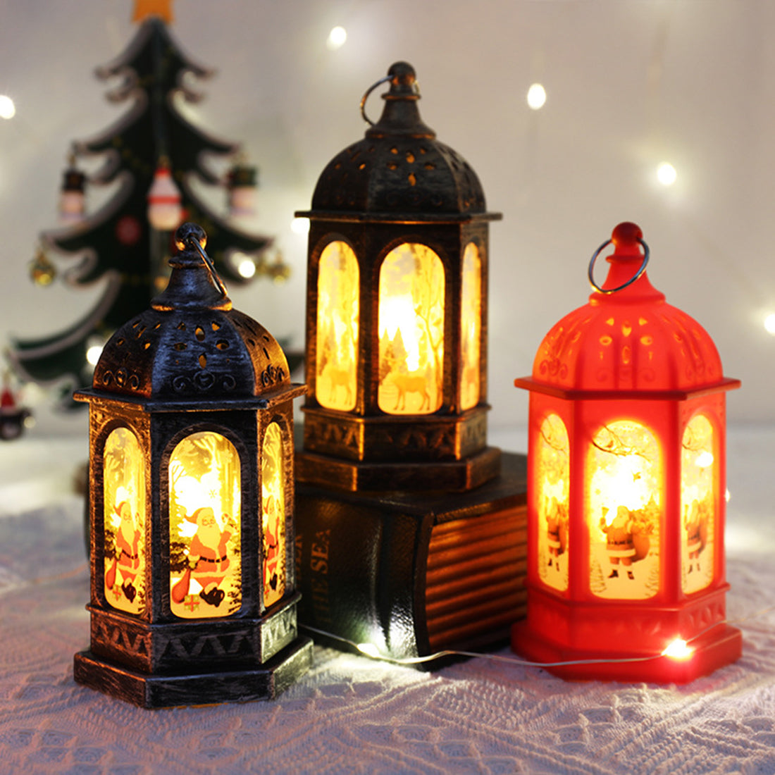 Christmas Lantern Light Merry Christmas Decorations for Home 2024Navidad Christmas Tree Ornaments Xmas Gift Happy New Year 2025