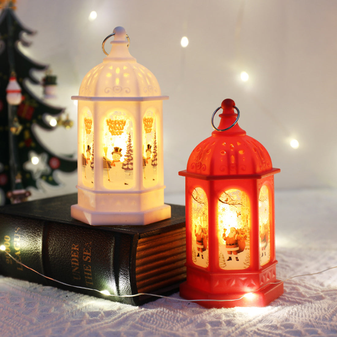 Christmas Lantern Light Merry Christmas Decorations for Home 2024Navidad Christmas Tree Ornaments Xmas Gift Happy New Year 2025