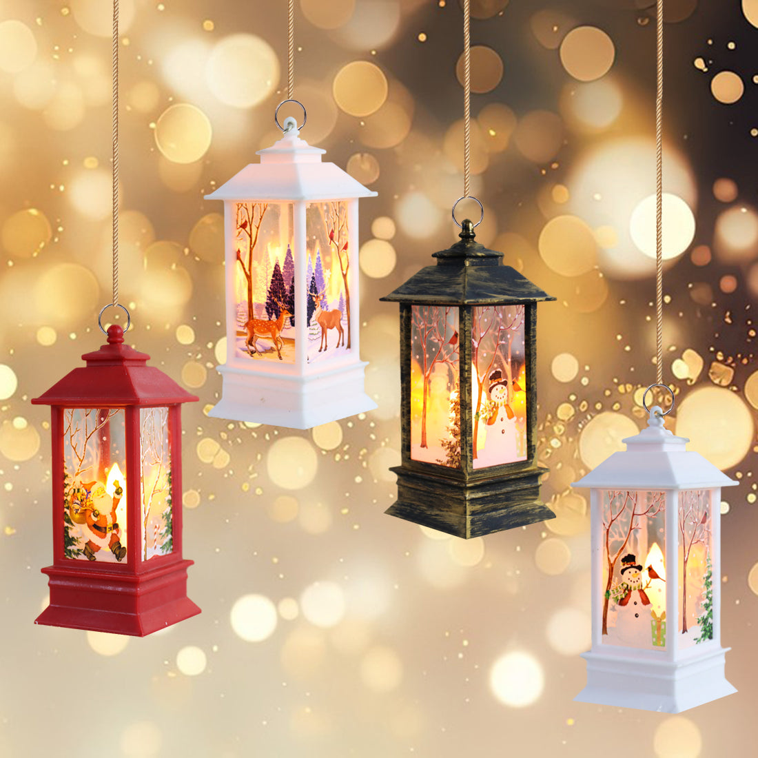 Christmas Lantern Light Merry Christmas Decorations for Home 2024Navidad Christmas Tree Ornaments Xmas Gift Happy New Year 2025