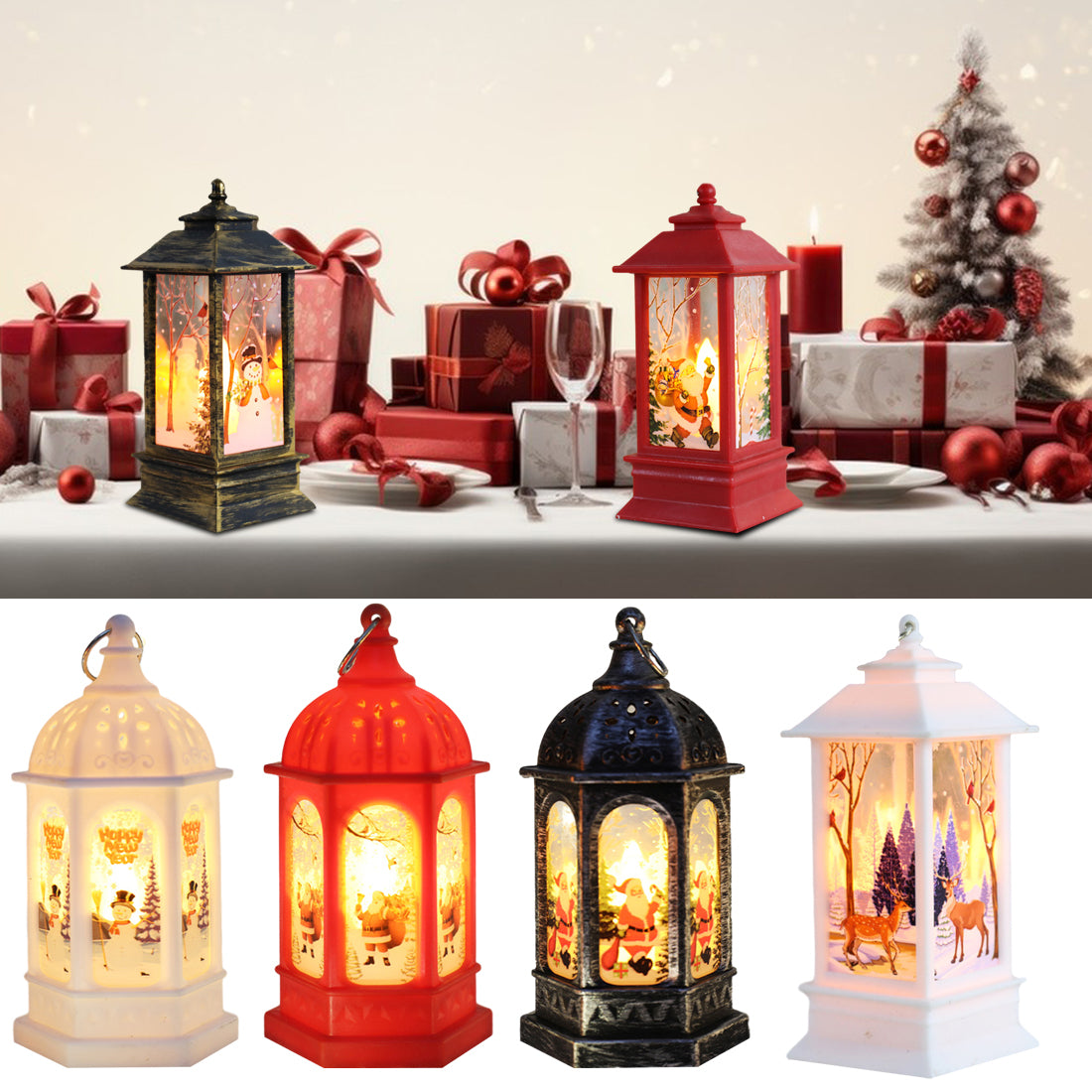 Christmas Lantern Light Merry Christmas Decorations for Home 2024Navidad Christmas Tree Ornaments Xmas Gift Happy New Year 2025