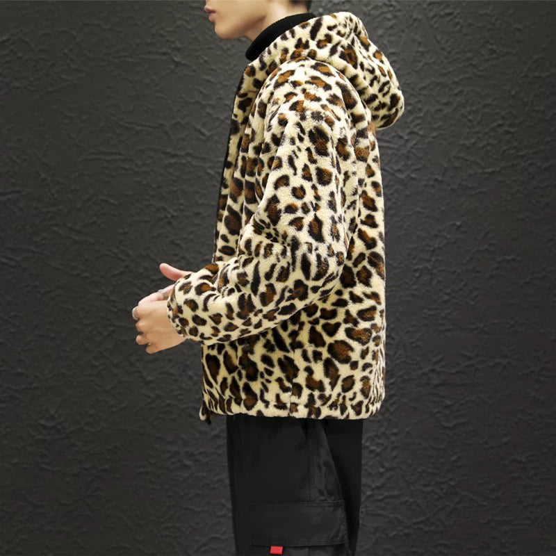 2023 Fall/winter Leopard Print Jacket Loose and Comfortable Cotton-padded Jacket Fashion Men's and Women's Autumn Warm Jacket