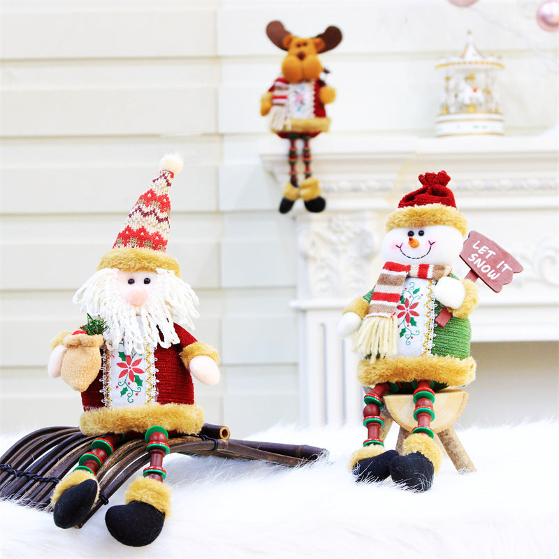 Cute Christmas Decoration Santa Claus Elk Santa Doll Christmas Ornaments Supplies New Year Home Decor Kid Gifts Navidad Natal