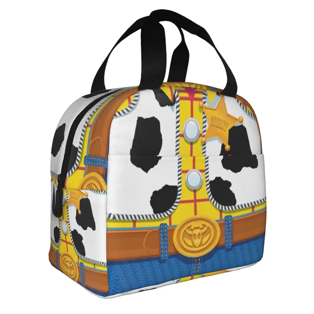 Custom Toy Story Buzz Ranger Suit Insulated Lunch Bag Reusable Thermal Cooler Bento Box For Women Food Container Tote Bags