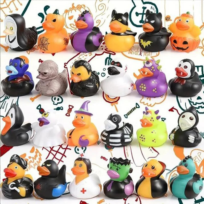 6-24pcs Halloween Rubber Ducks Assorted Rubber Ducks Halloween Ducks for Jeeps Ducking Halloween Decor Halloween Party Favors