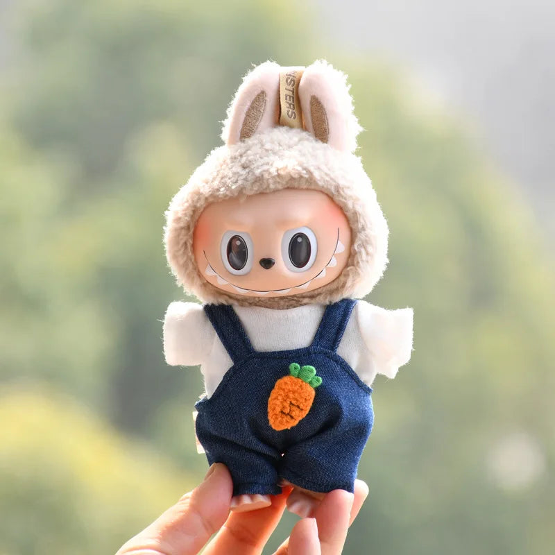 17cm Cute Mini Plush Doll'S Clothes Outfit Accessories For Korea Kpop Exo Labubu Idol Dolls Overalls Hat Clothing DIY Kids Gift