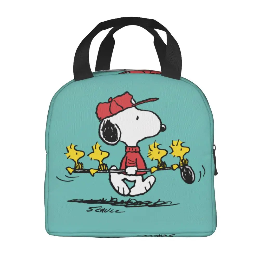 Custom Funny Cartoon Snoopy Lunch Box Waterproof Thermal Cooler Food Insulated Lunch Bag Kids For Kids Portable Picnic Tote Bags