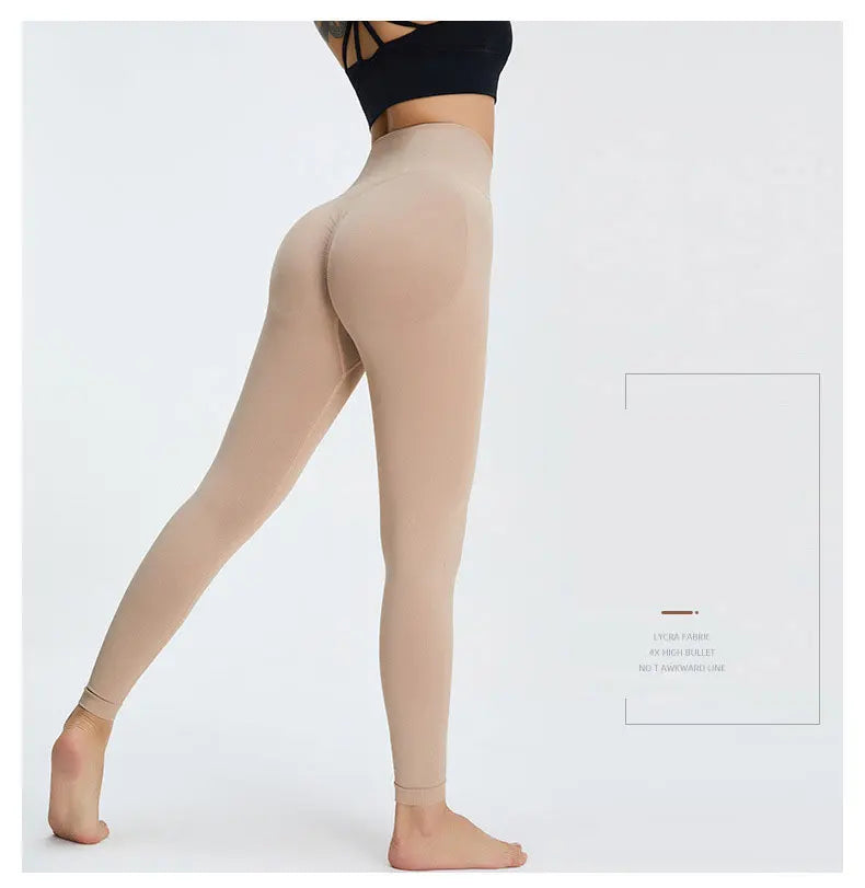 Seamless High Waist Nude Yoga Pants Women's Honey Peach Hip Lifting Tight Fitness Pants Quick Dried Exercise Push Up Yoga Pants