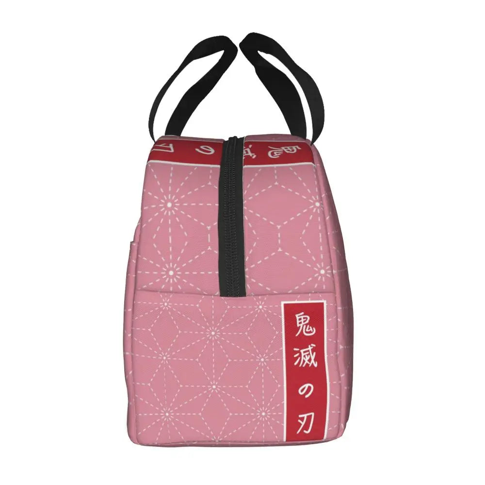 Kimetsu No Yaiba Anime Thermal Insulated Lunch Bag Women Demon Slayer Nezuko Lunch Container for Outdoor Picnic Storage Food Box