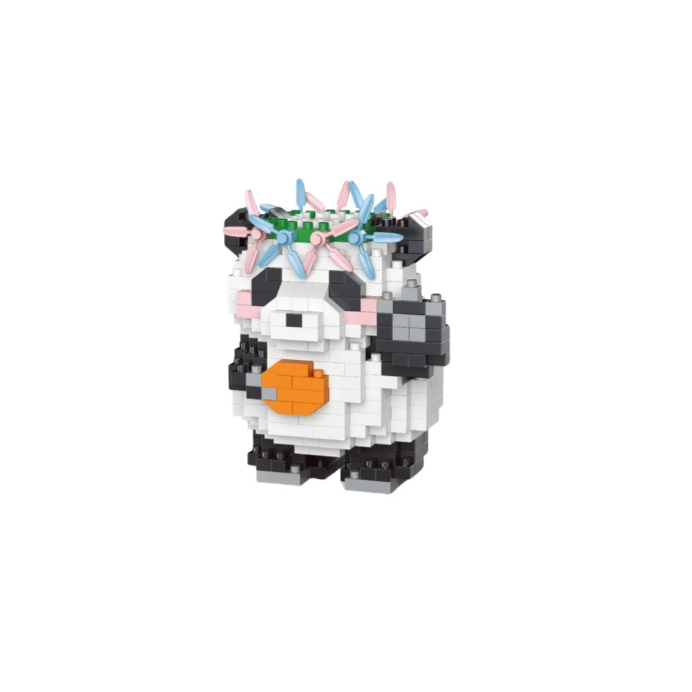 Adorable Panda-Shaped Building Blocks Toy Set: Desirable Desktop Decor, Perfect Gift, Panda Lover's Delight, Children's Joy