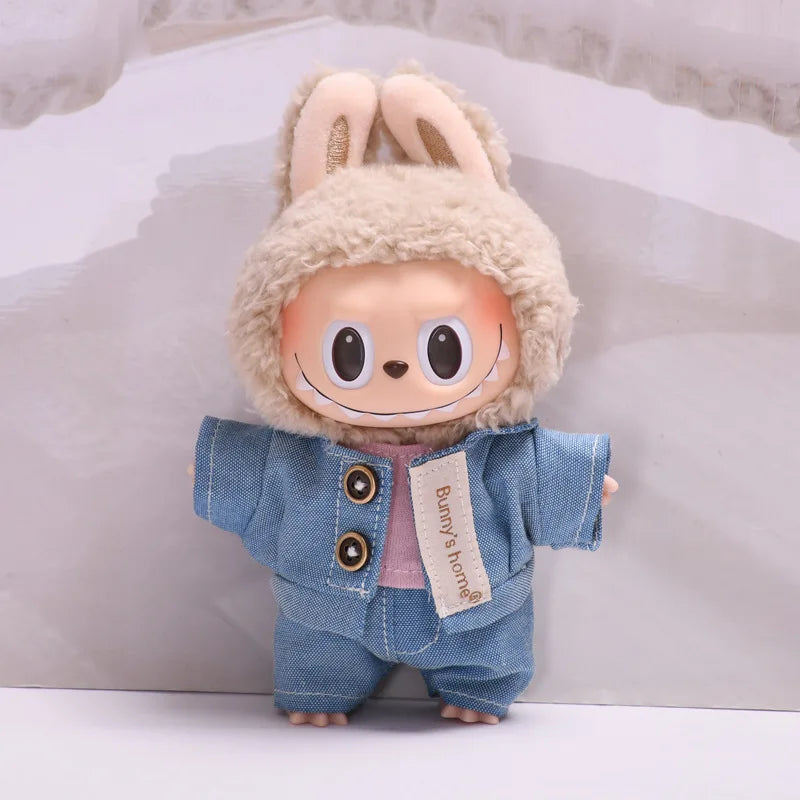 17cm Cute Mini Plush Doll'S Clothes Outfit Accessories For Korea Kpop Exo Labubu Idol Dolls Sweater Hoodie Clothing DIY Kid Gift