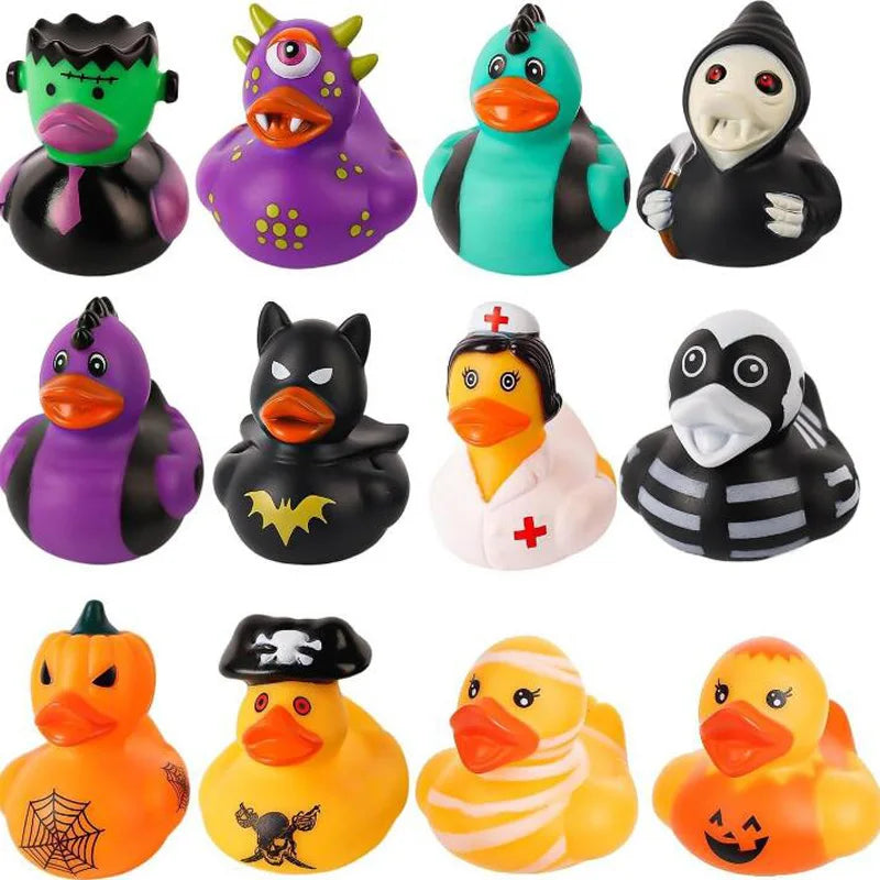 6-24pcs Halloween Rubber Ducks Assorted Rubber Ducks Halloween Ducks for Jeeps Ducking Halloween Decor Halloween Party Favors