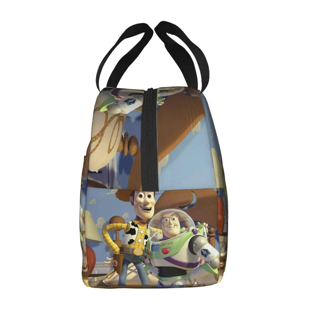 Custom Toy Story Buzz Ranger Suit Insulated Lunch Bag Reusable Thermal Cooler Bento Box For Women Food Container Tote Bags