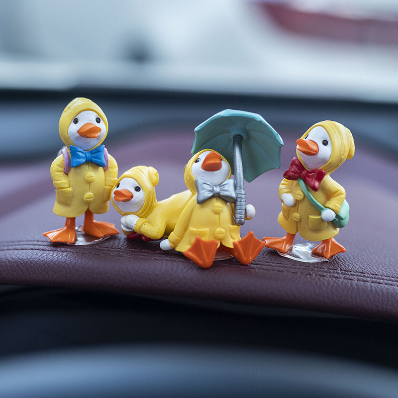 Anime Figure Swing Duck Model Decor Little Yellow Duck Auto Rearview Mirror Hanging Pendant Cute Car Ornaments Accessories Gifts