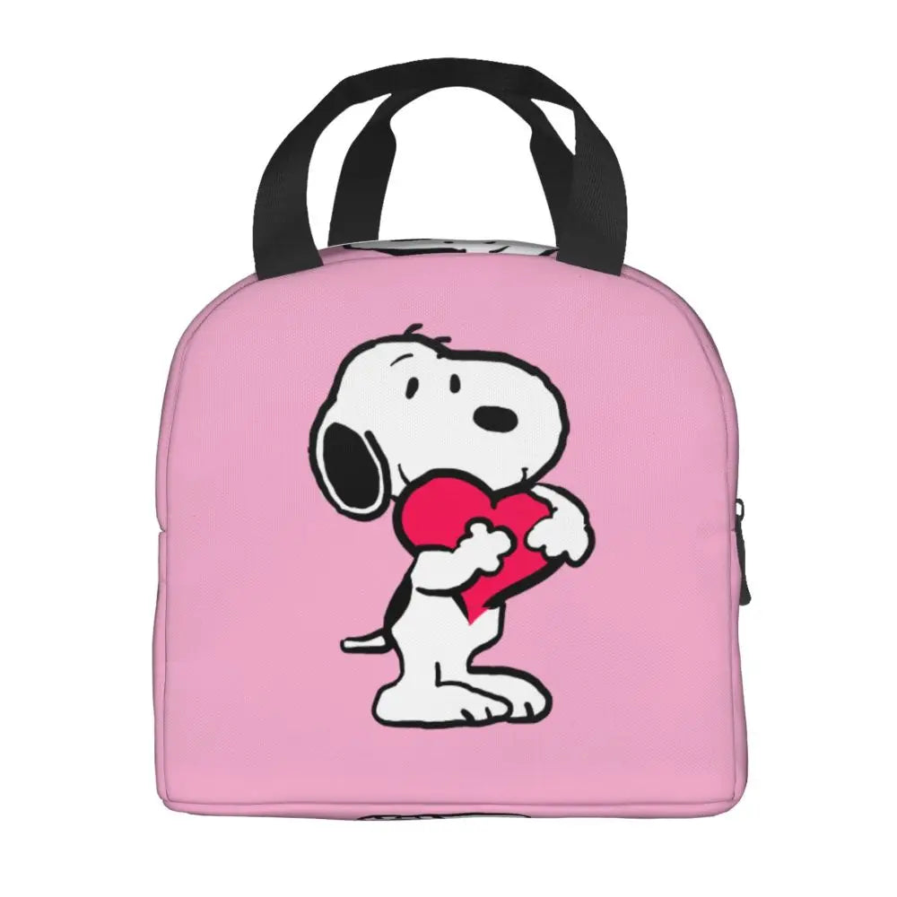 Custom Funny Cartoon Snoopy Lunch Box Waterproof Thermal Cooler Food Insulated Lunch Bag Kids For Kids Portable Picnic Tote Bags