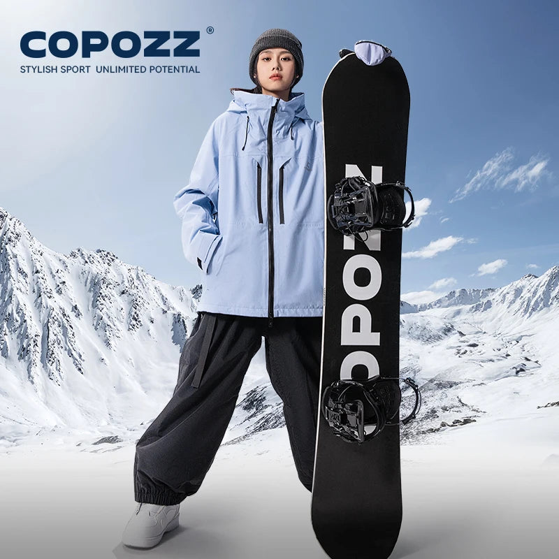 COPOZZ Brand Winter 3L Male Ski Pants Outdoor Sports Permeable Windproof Waterproof Female Snow Pant Warm Ski Snowboard Trousers