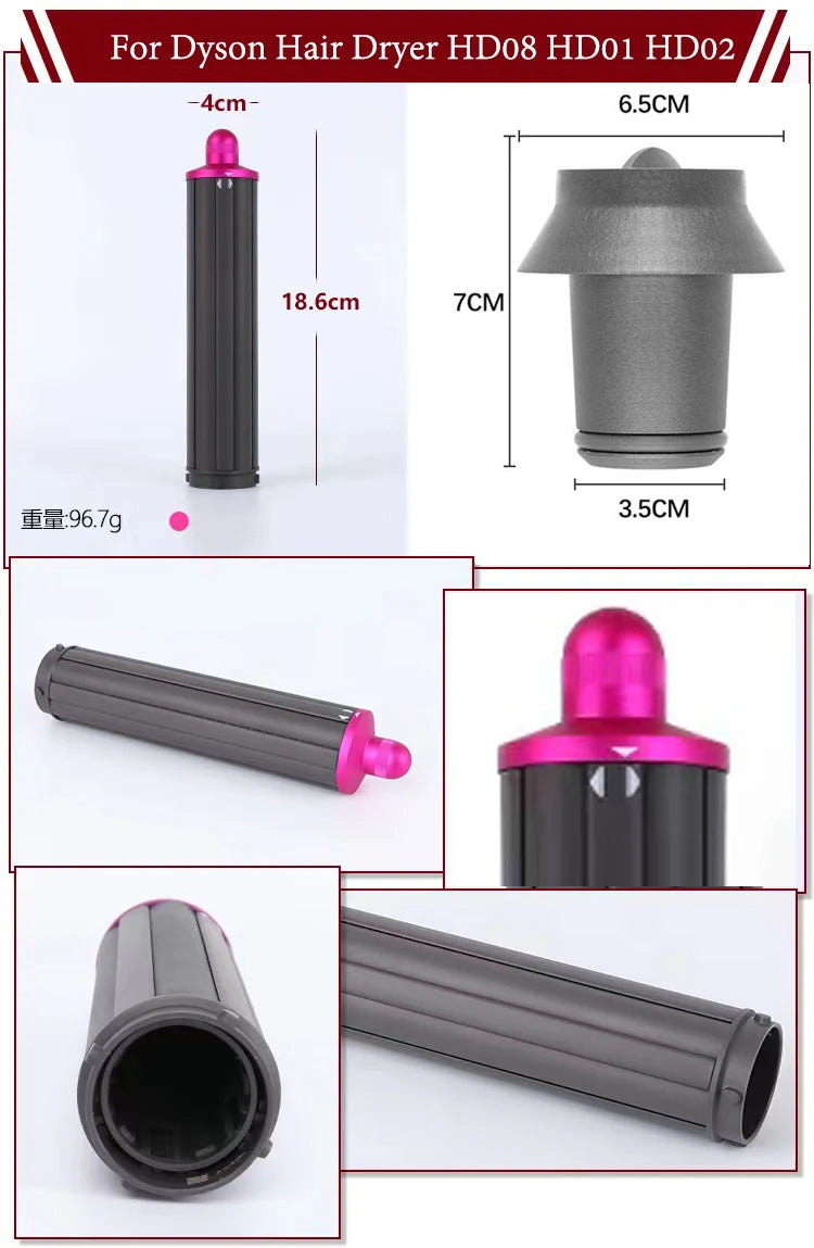 40 MM Curling Styler Attachment For Dyson Supersonic Hair Dryer Automatic Curling Barrels For Airwrap 40MM Curl Hair Styler Tool