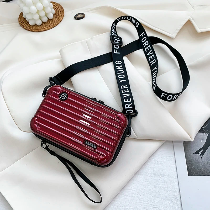 Luggage Small Bag Women's Crossbody Shoulder Personality Hand-Held Mini Suitcase-Style Box Small Square Women's Bag