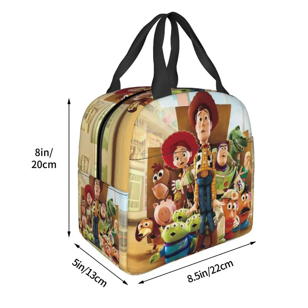 Custom Toy Story Buzz Ranger Suit Insulated Lunch Bag Reusable Thermal Cooler Bento Box For Women Food Container Tote Bags