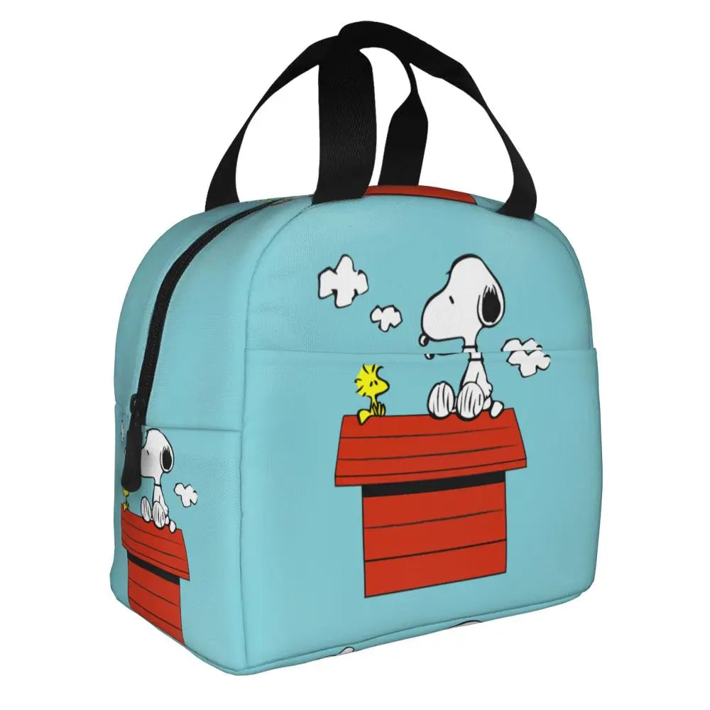 Custom Funny Cartoon Snoopy Lunch Box Waterproof Thermal Cooler Food Insulated Lunch Bag Kids For Kids Portable Picnic Tote Bags