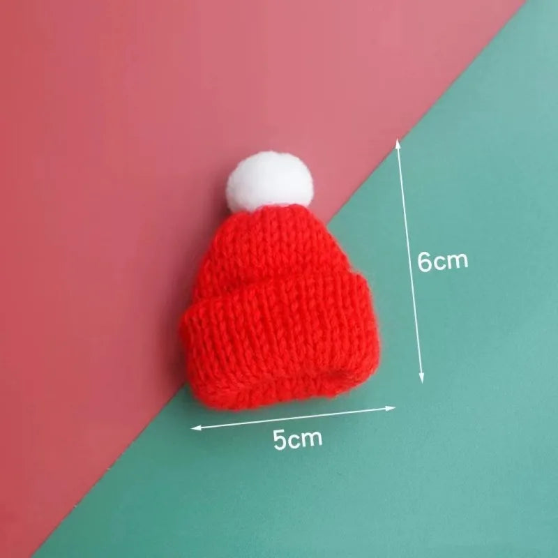 1pcs Mini Christmas Wine Bottle Covers Santa Hats Scarf Christmas Scarf Santa Hats for Dolls Home Decor Christmas Supplies