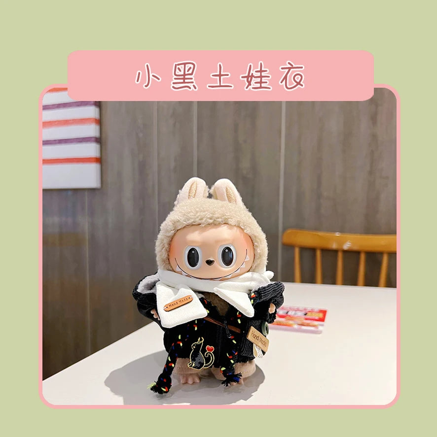 Hot Labubu Doll Clothes Fashion Clothes Hoodies For 17cm Doll Clothes Color Match Hoodies Dolls Accessories Cute Little Cloths