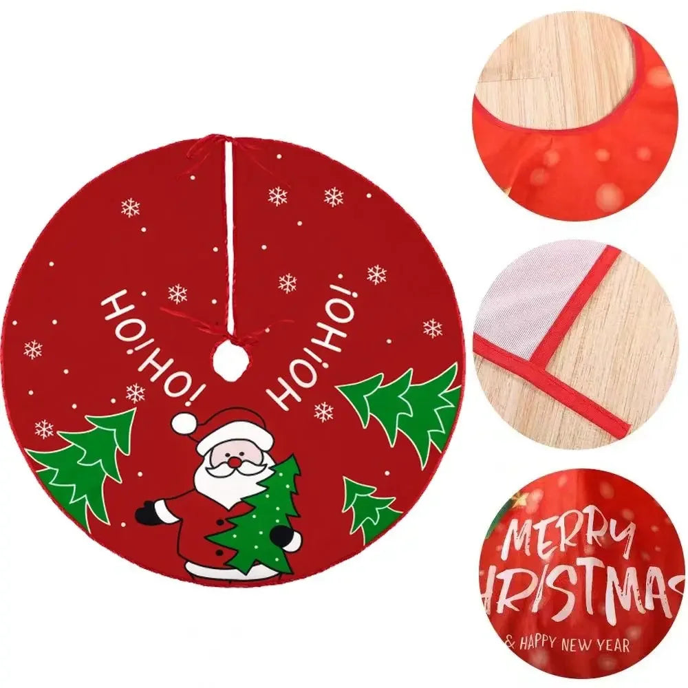 62CM Cartoon Christmas Tree Skirt Crafts Tree Surround Base Set Merry Christmas Decorations for Home Xmas Ornaments Navidad