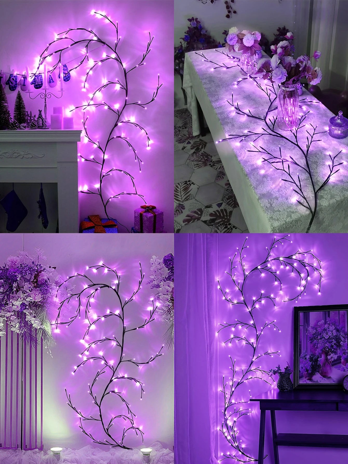 USB Flexible Willow Vine Light Home Wedding Decorations DIY Rattan Tree Luminous Branch Light Wall Fireplace Party Bedroom