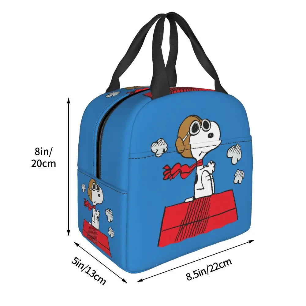 Custom Funny Cartoon Snoopy Lunch Box Waterproof Thermal Cooler Food Insulated Lunch Bag Kids For Kids Portable Picnic Tote Bags