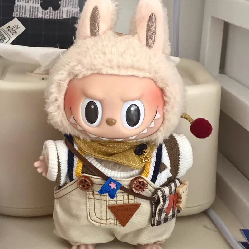 Hot Labubu Doll Clothes Fashion Clothes Hoodies For 17cm Doll Clothes Color Match Hoodies Dolls Accessories Cute Little Cloths