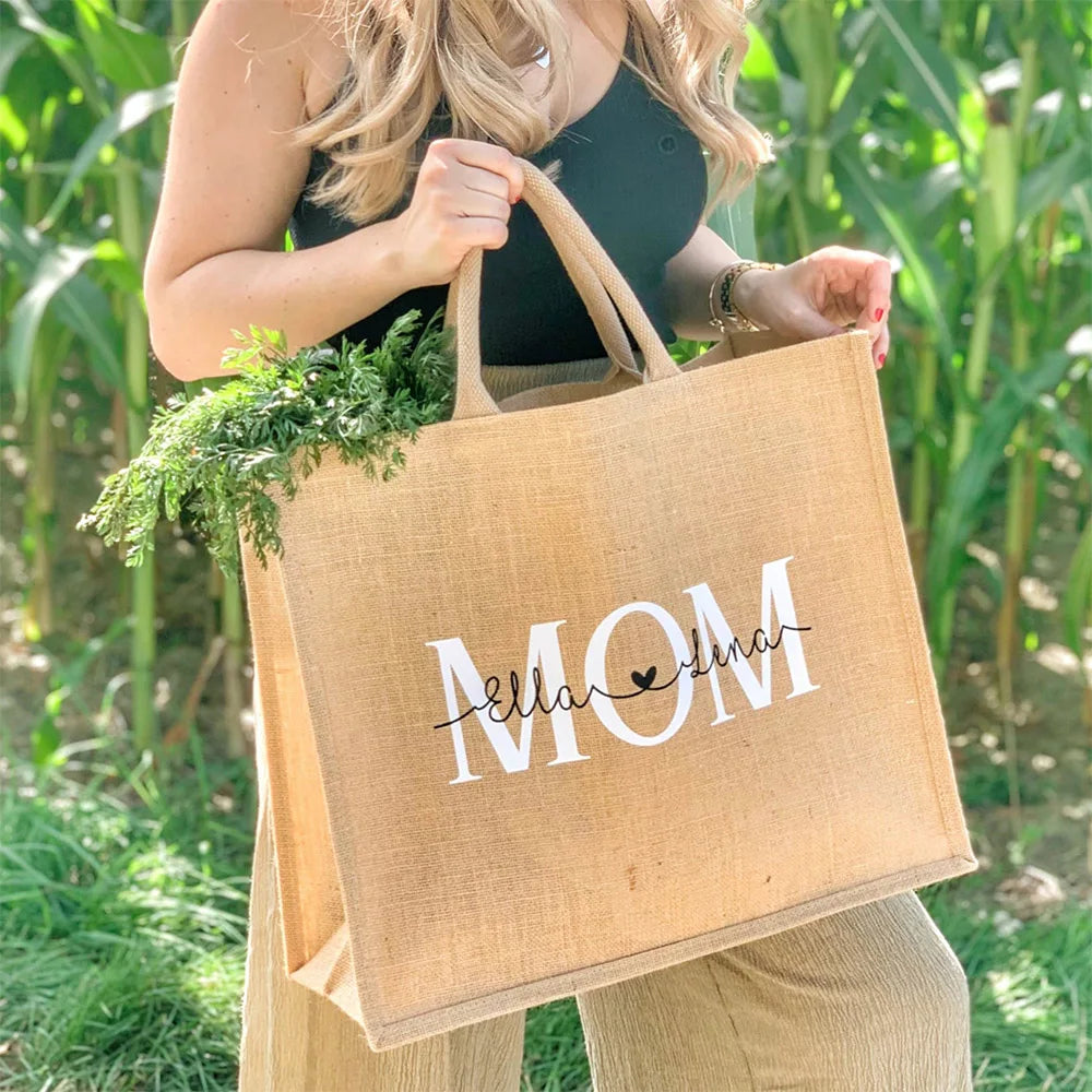 Personalized Jute Bag Bridesmaid Gift Bag Custom Burlap Tote Bag Bridal Bachelorette Party Beach Wedding Favors For Guests