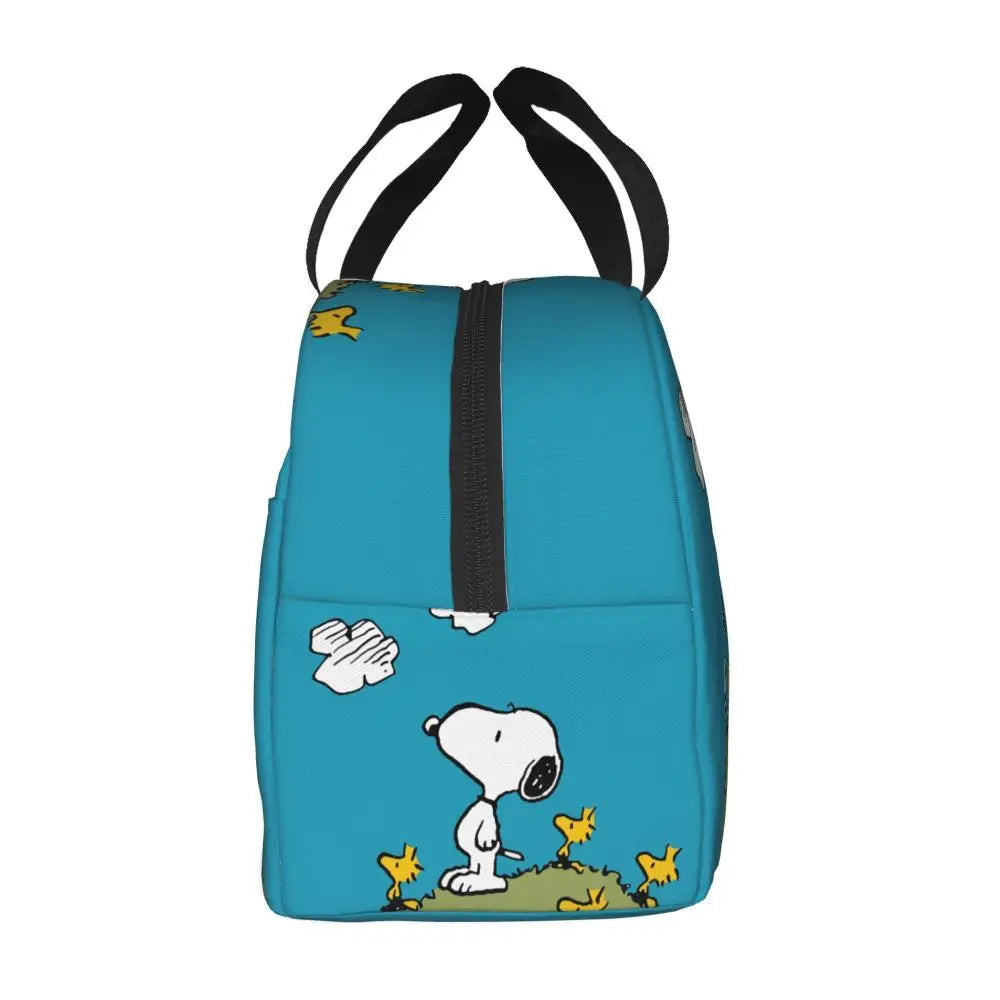 Custom Funny Cartoon Snoopy Lunch Box Waterproof Thermal Cooler Food Insulated Lunch Bag Kids For Kids Portable Picnic Tote Bags