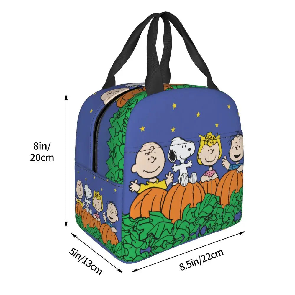 Custom Funny Cartoon Snoopy Lunch Box Waterproof Thermal Cooler Food Insulated Lunch Bag Kids For Kids Portable Picnic Tote Bags