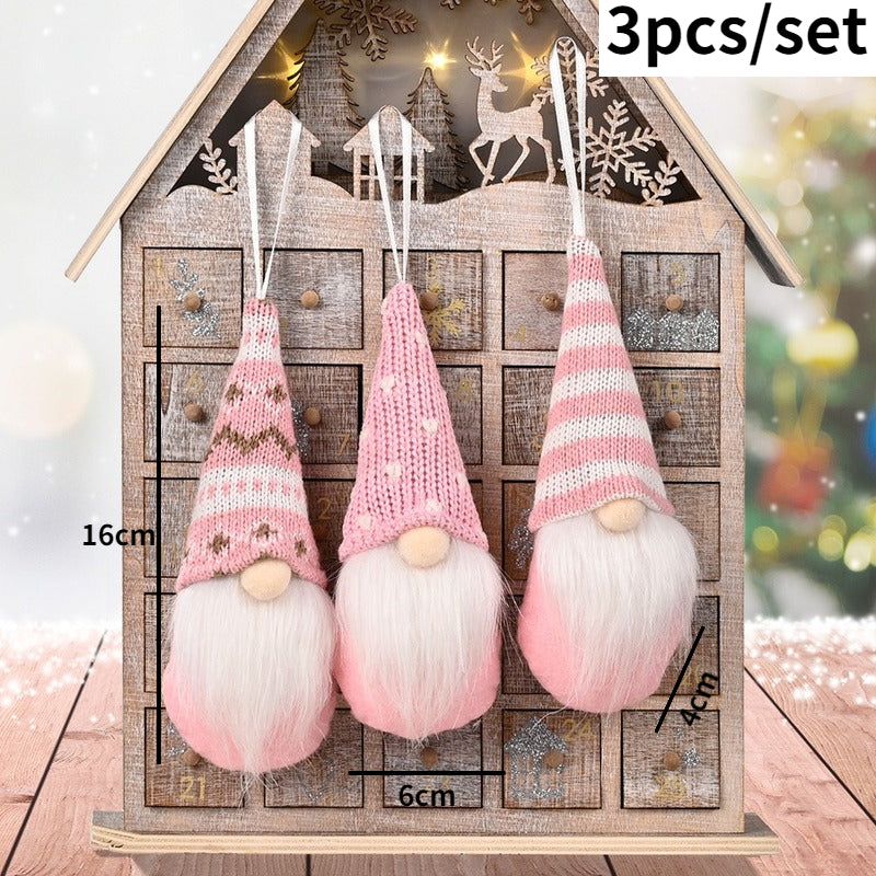 2023 Cute Christmas Santa Snowman Deer Doll Decoration Gift Doll Christmas Tree Hanging Ornament New Year Xmas Home Decoration