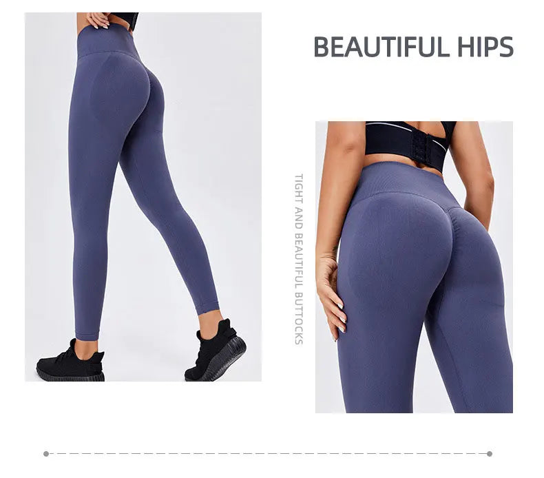 Seamless High Waist Nude Yoga Pants Women's Honey Peach Hip Lifting Tight Fitness Pants Quick Dried Exercise Push Up Yoga Pants