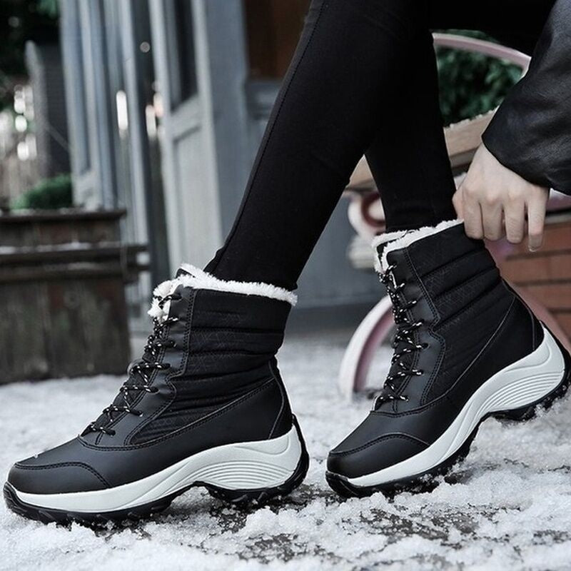 Snow Boots Women Platform Boots Non-slip Women Winter Shoes Fur Warm Ankle Boots for Women Wedges Waterproof Thigh High Boots