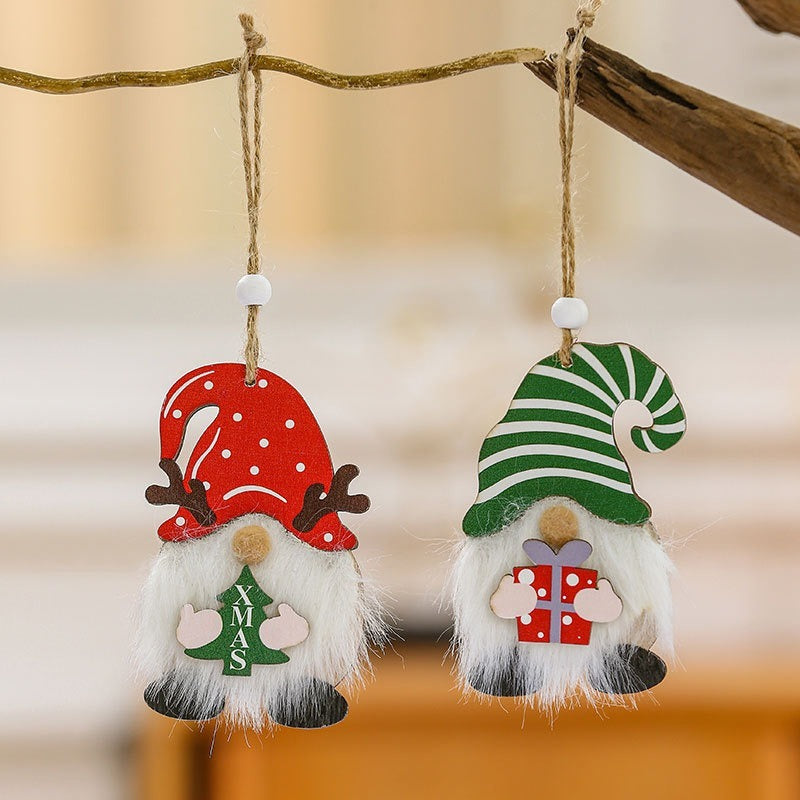 Merry Christmas Gnome Wooden Pendant Christmas Decorations For Home 2022 Cristmas Ornament Xmas Navidad Happy New Year 2023