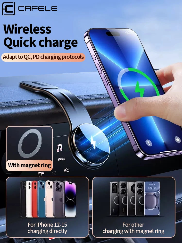 15W Wirelss Charger Holder Magnetic Car Phone Holder Foldable Car Cell Support Portable Charger Fast Charge Mount For BMW F10