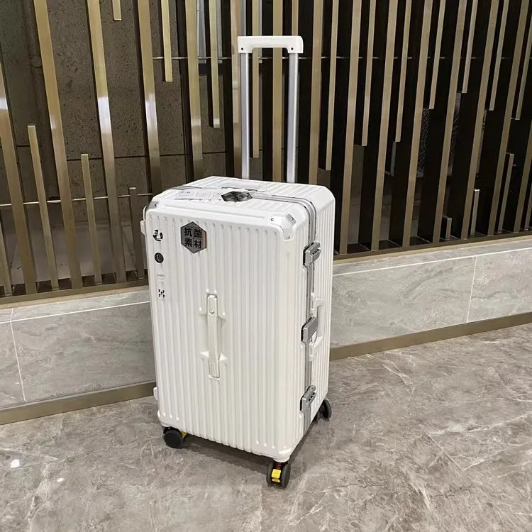 Large Capacity Rectangular Suitcase Aluminum Frame ABS Carrry-on Luggage TSA Lock Large Size Carrier 28-Inch Trolley Case 24 32