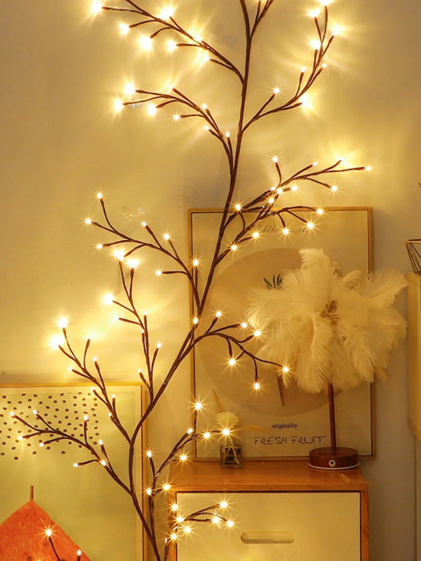 USB Flexible Willow Vine Light Home Wedding Decorations DIY Rattan Tree Luminous Branch Light Wall Fireplace Party Bedroom