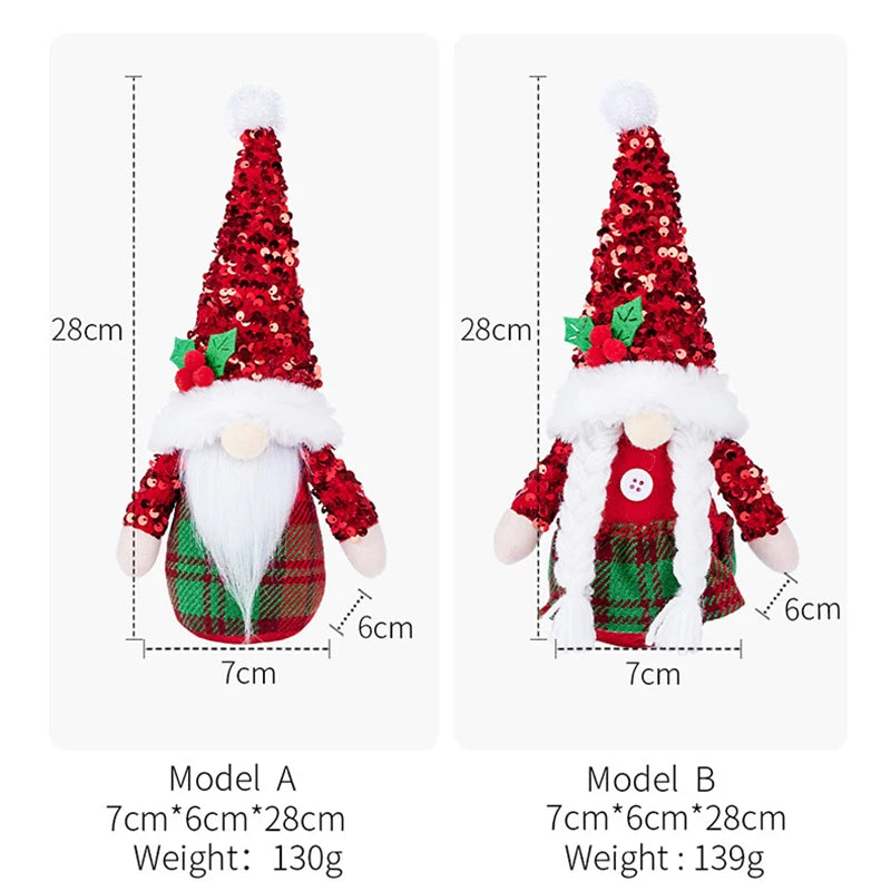 1Pc Gnome Faceless Plush Doll Santa Elf Doll Christmas Decoration for Home Xmas Table Ornaments New Year 2025 Natal Navidad