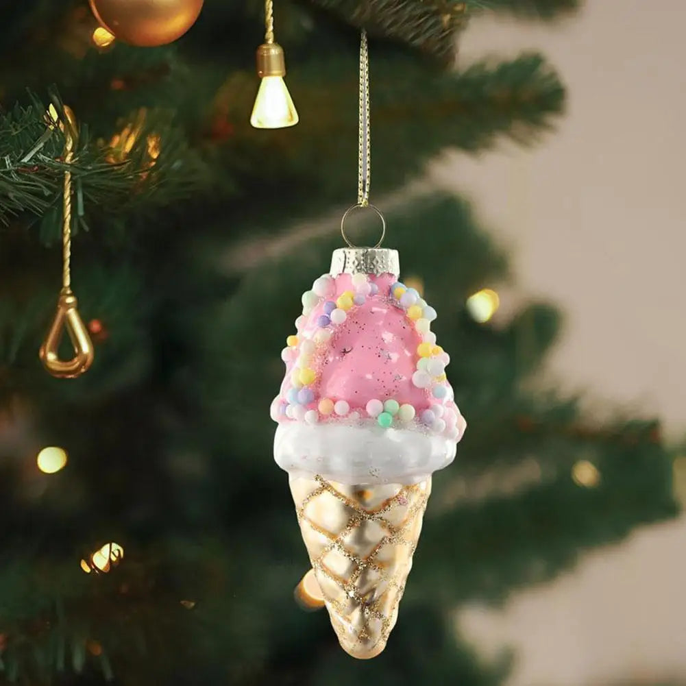 Christmas Tree Decorations Avocado Fruit Pineapple Cupcake Donut Ice Cream Xmas Tree Hanging Pendant New Year Ornament