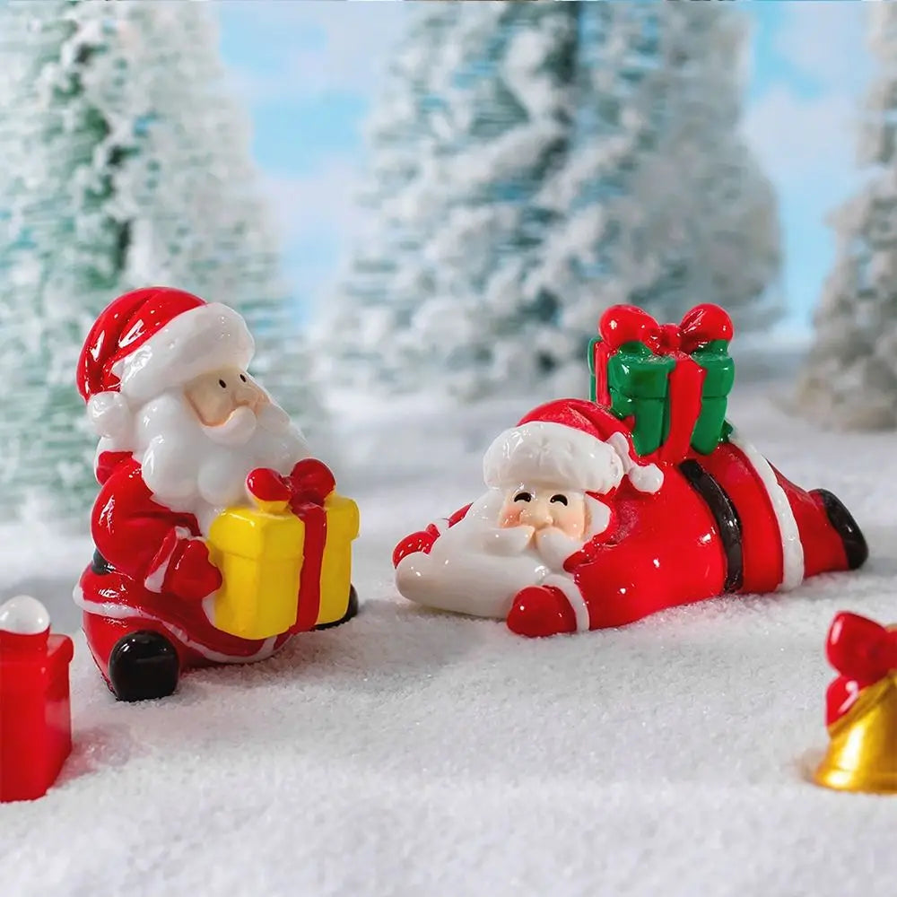 Christmas Miniature Snowman Santa Claus Fairy Garden Miniatures Fairy Figures Accessories Terrarium Figurines Decoration