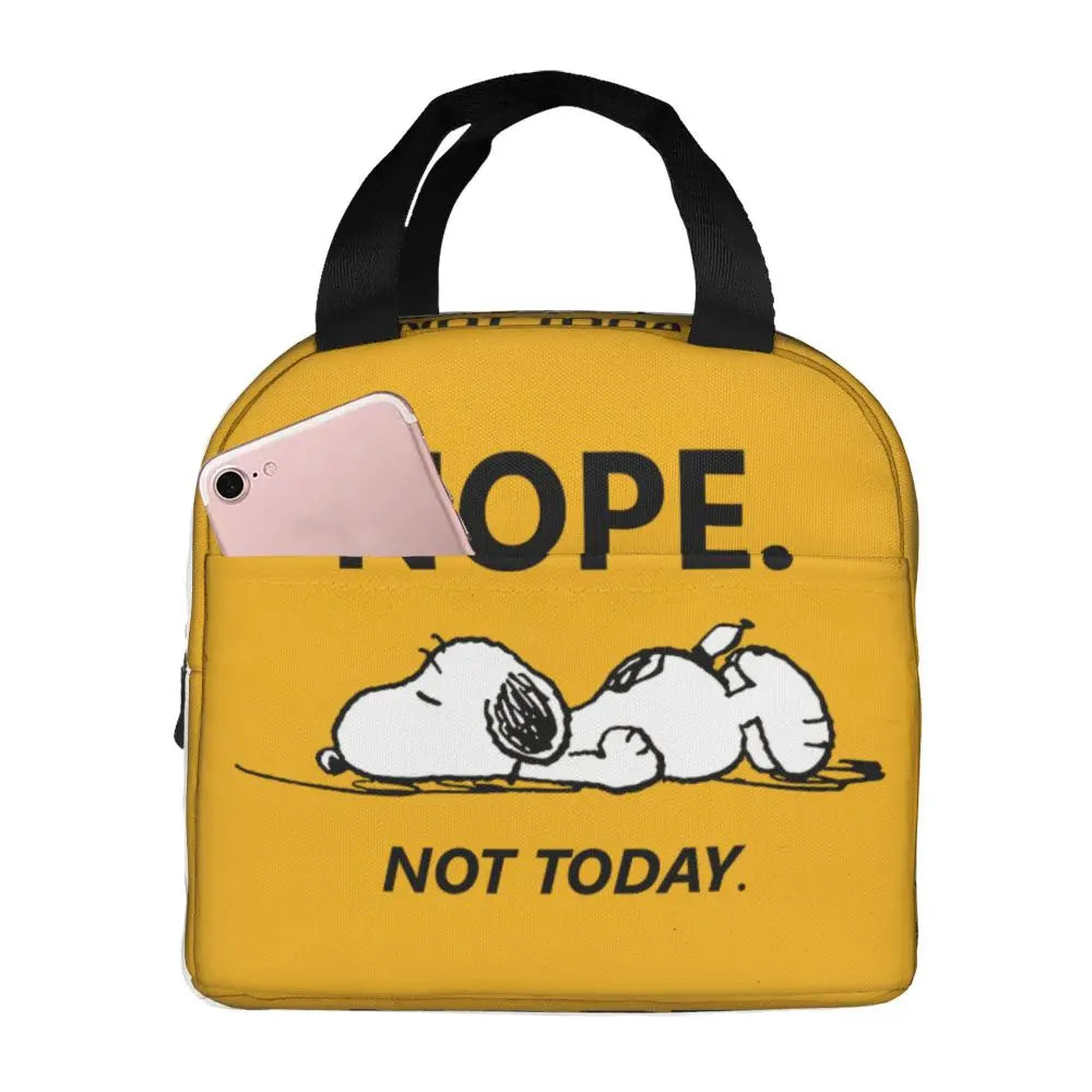 Custom Funny Cartoon Snoopy Lunch Box Waterproof Thermal Cooler Food Insulated Lunch Bag Kids For Kids Portable Picnic Tote Bags