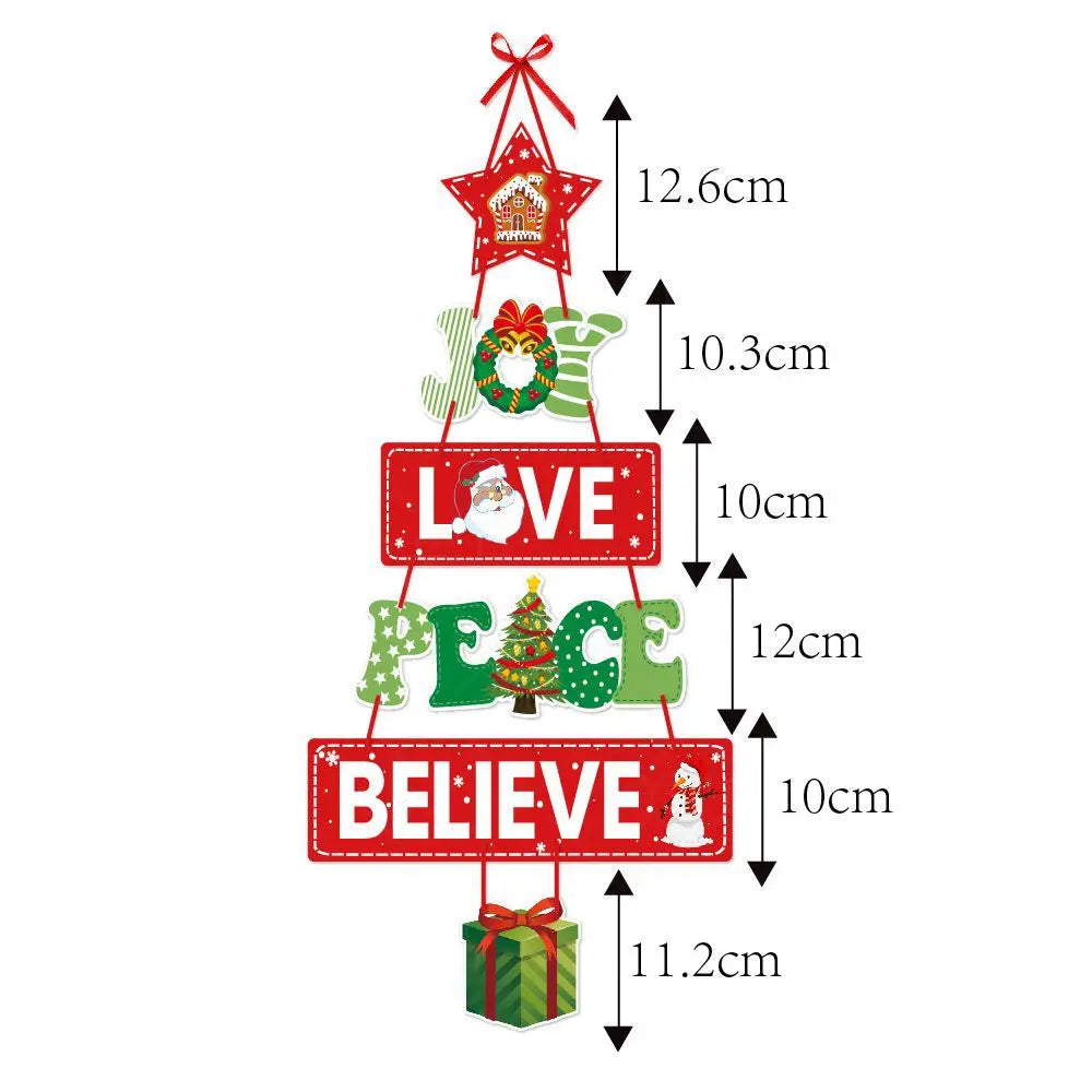 Christmas Porch Door Hanging Banner Christmas Paper Door Decorative Flags for Xmas Home Decorations New Year 2024 Noel Navidad