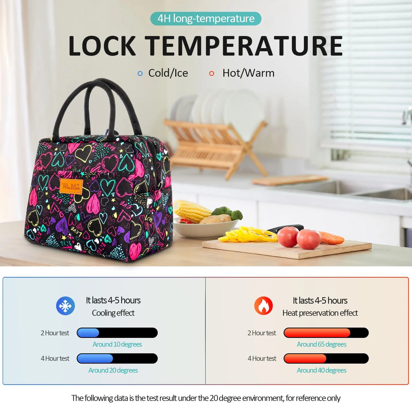 Lunch Box Thermal Bag Portable Waterproof Durable Wide Opening Suitable for Women's Work or Family Picnics