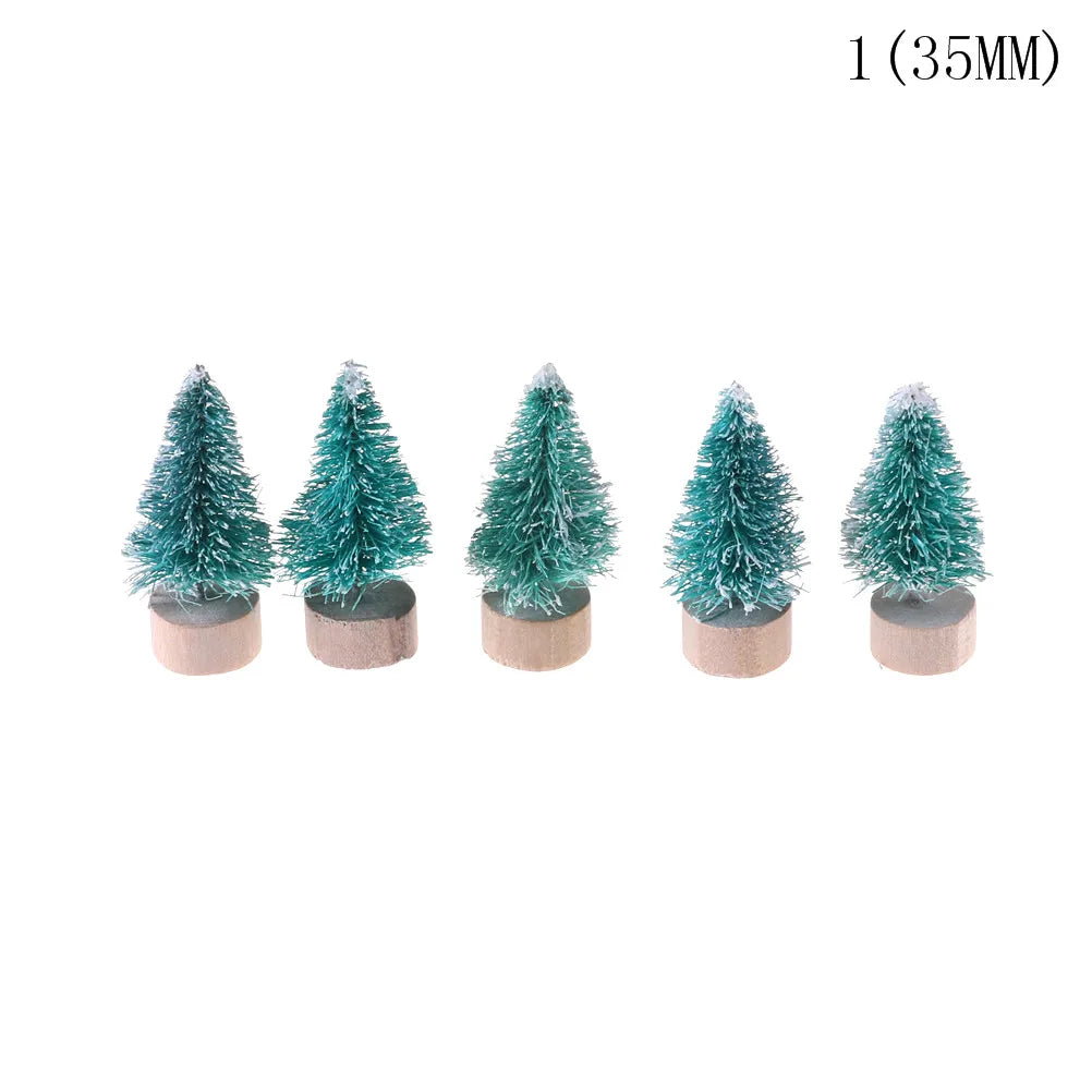 Dollhouse Miniature Christmas Series Xmas Tree Sleigh Elf Micro Landscape Santa Claus Snowmen Decoration Craft Accessories