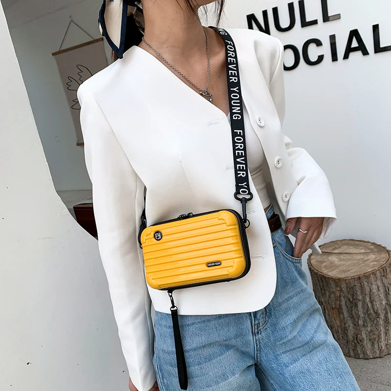 Luggage Small Bag Women's Crossbody Shoulder Personality Hand-Held Mini Suitcase-Style Box Small Square Women's Bag