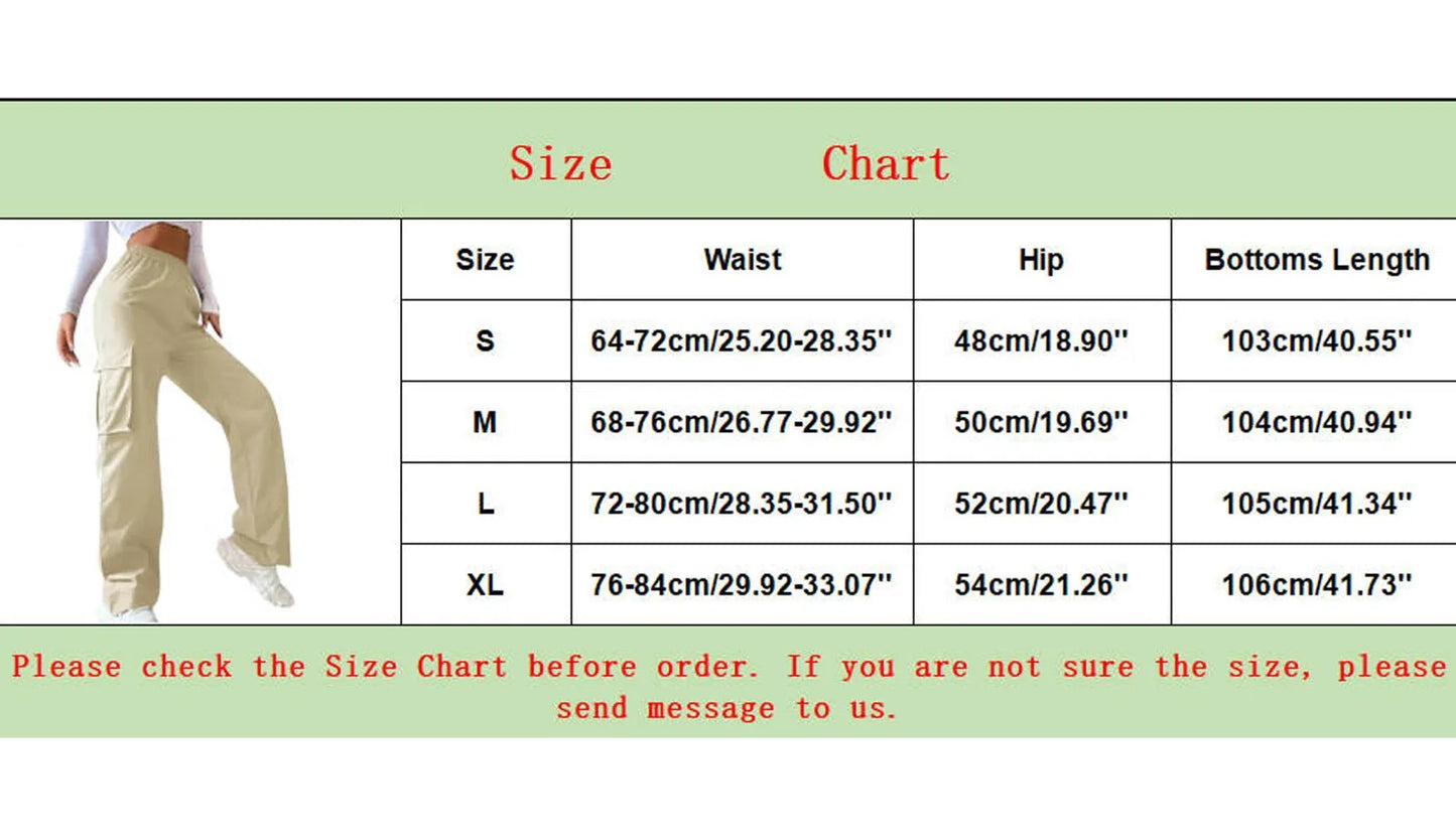 Womens Cargo Pants Elastic High Waist Wide Leg Trousers Straight Leg Joggers Outfits Baggy Wide Leg Sweatpants Oversized Pants